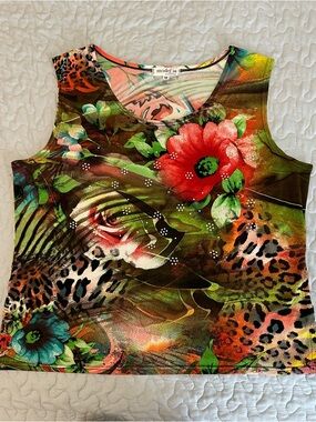 Y2K Modelia Floral & Leopard Print Women’s Tank Top